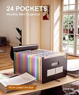 ThinkTex Accordion File Organiser 26 Pockets Monthly Bills Letter A4 view 2