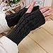 elegantstunning Fingerless Knitted Gloves with Thumb Hole Women Men Winter Fashion Solid Crochet