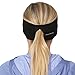 TrailHeads Womens Ponytail Headband - Moisture Wicking Hair Headband for Running, Winter, Workout - Athletic Headband Women - Black