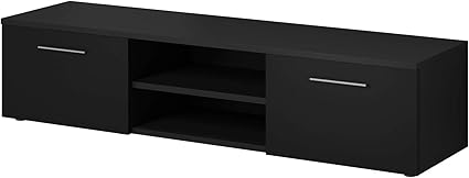 E Com Vegas Meuble Tv Suspendu Noir Mat 150 Cm Amazon Fr Cuisine Maison