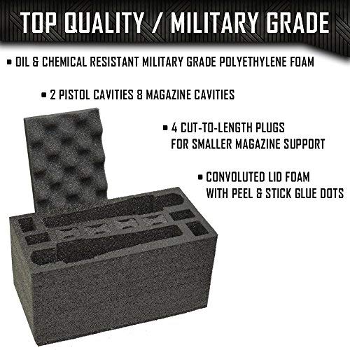 MY CASE BUILDER Foam Insert Handgun, Ammunition Mag Storage for .50