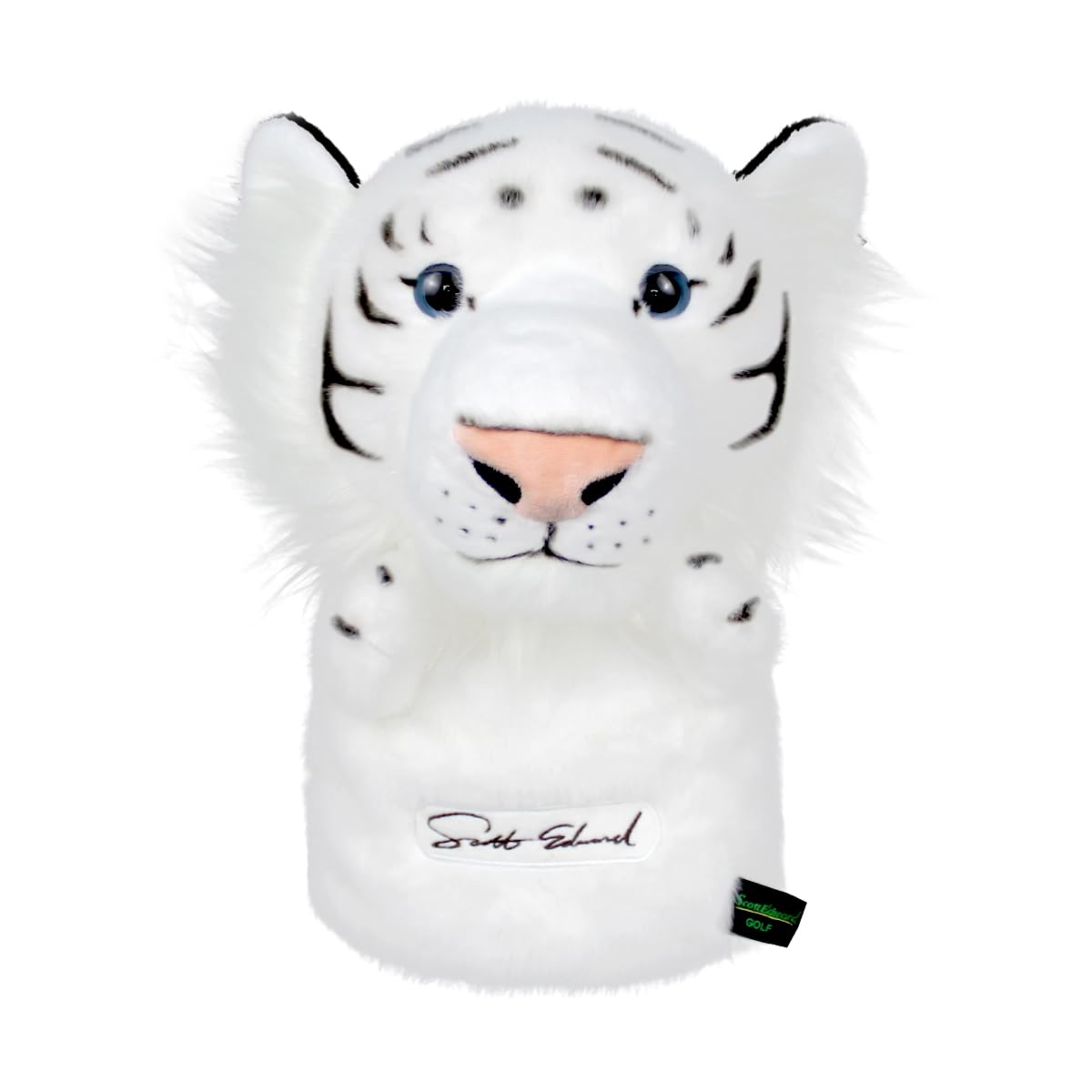 Scott Edward White Tiger Golf Head Cover, Fit Driver Wood(460cc),Plush Fabric, Smooth and Soft Touch Feeling,Animal Shape