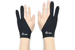 UGEE 2 Pack Artist Glove, Drawing Tablet Universal Sizes Glove, Computer Graphic Tablet Golve with Two Finger for Right Hand 