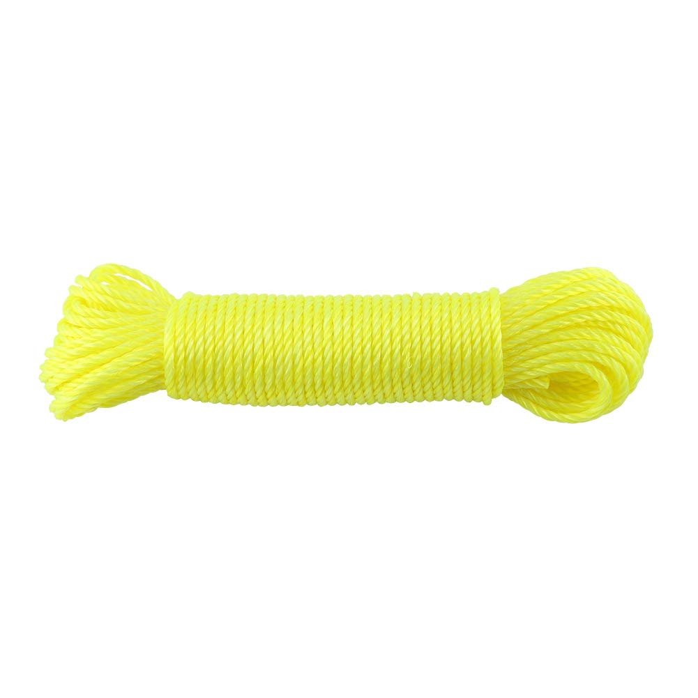 TOPINCN Nylon Rope Lines Cord Clothesline Outdoors Rated Replacement Clothes Line Garden Patio Camping Clothes Drying 20M(Yellow)