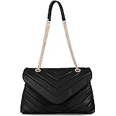 LIKEBAG Women Shoulder Bag, Fashionable Quilted Vegan leather Crossbody Purses with Adjustable Chain Designer Purses