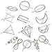 ANBALA 14pcs Minimalist Dainty Silver Geometric Metal Hairpin Hair Clip Clamps for Women, Circle, Triangle, Rhombus, Star, Moon, Diamond, Infinity etc