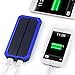 Solar Charger 15000mAh,BESWILL Portable Dual USB Solar Battery Charger External Battery Pack Phone Charger Power Bank with Flashlight for Smartphones Tablet Camera (Blue)
