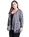 Chicwe Women's Border Designed Cashmere Touch Plus Size Cardigan Style Jacket 1X-4X