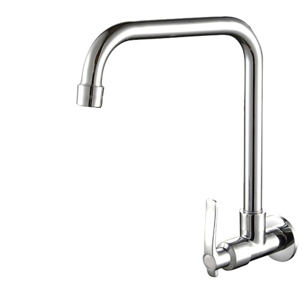Chrome Monoblock Tap with 360° Rotation for Kitchen Taps, 6 Types Wall Mounted Cold Water Wall Mounted Universal Swivel Kitchen Faucet for Vegetables - Silver