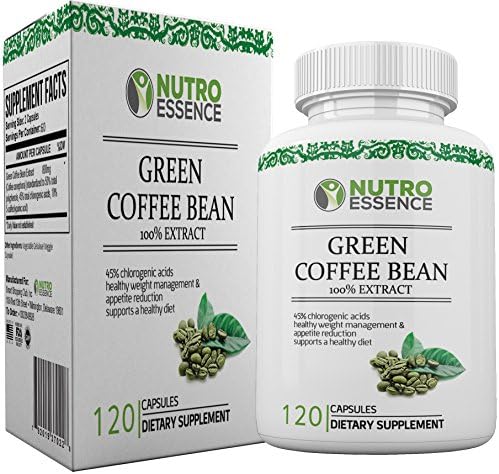 Green Coffee Bean Extract 100% Pure Extracts Capsules with 45% Chlorogenic Acid - Effective Supplement for Weight Loss, Antioxidants, Fat Burner and Appetite Suppressant for Men & Women