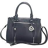 Zzfab Multi Zippers Fashion Locking Faux Leather Concealed Carry Gun Shoulder Bag