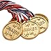 Windy City Novelties 2 inch Gold Winner Toy Medals - Bulk 12 Pack