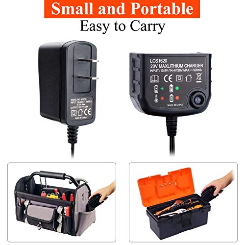 LALAFO LCS1620 20V Lithium Battery Charger Compatible with Black