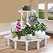 3 Tier Plant Flower Stand Rack Shelf Corner Flower Pot Stand Durable Natural Pine Wood Garden Rack Plant Display Shelf(White)thumb 4