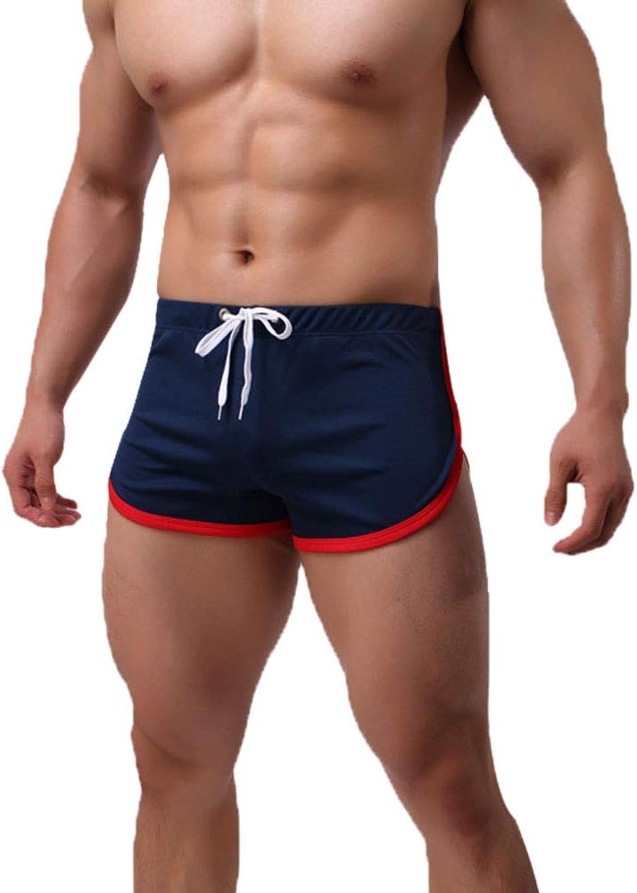 KAMUON Mens Sexy Built-in Pouch Running Bodybuilding Workout Gym Athletic Shorts