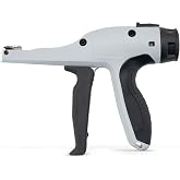 Low-Impact Cable Tie Gun for Plastic &amp; Nylon Zip Tie, Replace Panduit GTS-E, Ergonomic Zip Tie Gun with Adjustable Tension, 16-Position Knob, Flush Cut, Low Handle Force, Fits 8-50 lb Cable Ties