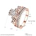 Haoze Women's 18K Rose Gold Plated Cubic Zirconia Princess Luxury Gorgeous Crown Ring Best for Wedding Engagement