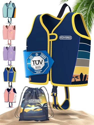 KIDVERSE Schwimmweste Kinder 3-6 Jahre - TÜV geprüfte Schwimmwesten - Schwimmhilfe Kinder 3-6 Jahre - Kinderschwimmweste zum Schwimmen Lernen - Komfor