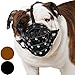 CollarDirect Leather Basket Dog Muzzle for Boxer, English American Bulldog Secure Anti-Barking Biting Chewing Adjustable Breathable (Black)