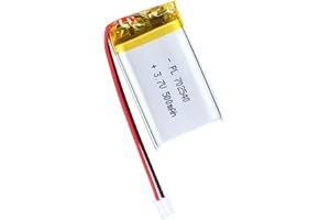 Qimoo 702540 3.7V Lipo Battery 500mAh 702540 Rechargeable Lithium Polymer Battery Pack with JST PH2.0mm Connector for Electronic Device