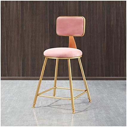 QXX Dining chair Nordic casual tea shop bar network red chair coffee restaurant stool back dresser bar table chair (color : PINK, Size : S)