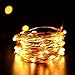 Copper Wire Lights Strings, LTROP 33ft 100 LED Solar Powered Starry String Lights, Waterproof Décor Rope Light for Seasonal Decorative Christmas Holiday, Wedding, Party- Warm White