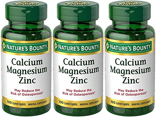 Nature s Bounty Calcium Magnesium Zinc Caplets, 100 Count (Pack of 3) Nature s Bounty Calcium Magnesium Zinc Caplets, 100 Count (Pack of 3)