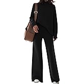 Veriliss Two Piece Outfits for Women Lounge Sets Oversized Knit Lounge Pullover Sweatshirt Sweatpants Sweatsuits Set