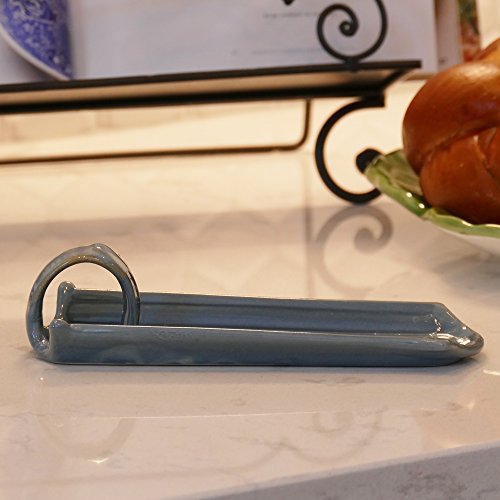 Cottage Creek Butter Dish Ceramic 8 Ounce Butter Dish/Butter Serving Tray [Light Blue] - Thumbnail 4