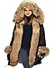Aofur Womens Hooded Faux Fur Lined Warm Coats Parkas Anoraks Outwear Winter Long Jackets