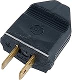 GE Household Replacement Plug, DIY Plug, Plug Repair, Plug Replacement Plug Fix , Ideal for Lamps, TVs and Small Appliances, Indoor Rated, UL Listed, Black, 54268
