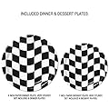 Checkered Flag Party Supplies - 65 Pieces - Nascar Racing Flag Themed - Race Car Wavey Black & White Checkered Birthday Kit - Dinner & Dessert Plates & Napkins Cups Balloons & Flag Banner - Serves 8
