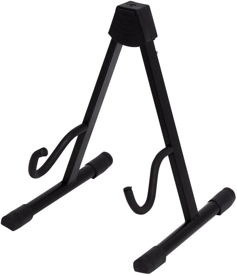 GEWA Guitar Stand A-Style, For Electric Guitar/Electric Bass, Foldable, Width Adjustable, Rubber Pads, 43 cm High, Black