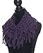 Elles Clothing Women's Infinity Scarf Winter Crochet Knit Fringe and Tassel Loop Scarves - Purple - Various Styles and Colors