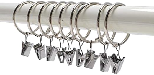 Amazon Com Kxtffeect 20 Pack Curtain Rings With Clips Loose Leaf