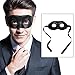 BengPro Men's Black Venetian Mardi Gras Masquerade Mask Faux Leather Halloween Costume Fancy Decorative Half Mask