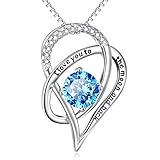ELBONTEK Sterling Silver I Love You to The Moon and Back Interlocking Heart Pendant Necklace,18