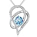 ELBONTEK Sterling Silver I Love You to The Moon and Back Interlocking Heart Pendant Necklace,18