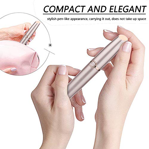 Eyebrow Hair Remover, DreamCatching Electric Eyebrow Trimmer Epilator for Women, Portable Painless Eyebrow Razor with Light (Battery Not Included), Rose Gold - Thumbnail 5