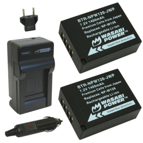 Wasabi Power Battery (2-Pack) and Charger for Fujifilm NP-W126 and Fuji FinePix HS30EXR, HS33EXR, HS50EXR, X-A1, X-E1, X-E2, X-M1, X-Pro1, X-T1 Wasabi Power Battery (2-Pack) and Charger for Fujifilm NP-W126 and Fuji FinePix HS30EXR, HS33EXR, HS50EXR, X-A1, X-E1, X-E2, X-M1, X-Pro1, X-T1