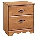 South Shore Prairie Collection 2-Drawer Nightstand, Country Pine with Antique Handles