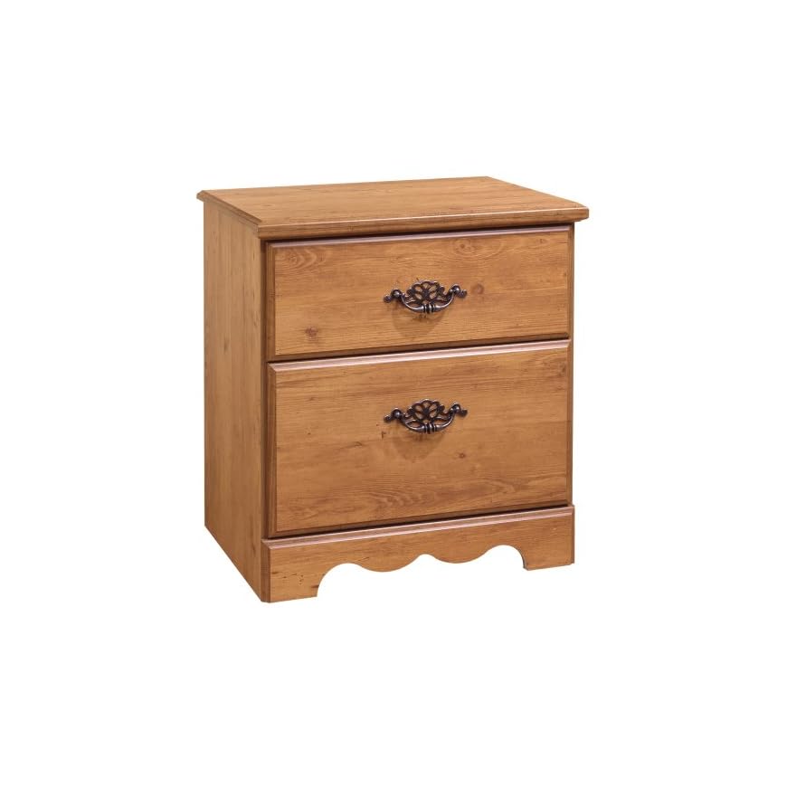 South Shore Prairie Collection 2Drawer Nightstand, Country Pine with Antique Handles LAVORIST