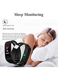 Fitness Trackers,LIGE Outdoor Sports Smart Bracelet Color Screen Waterproof Sports Watch with Heart Rate Monitor Sleep Monitoring Activity Tracker Pedometer Black Sports Bracelet for Android iOS