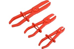 3 Pack Plastic Hose Clamp Pliers, Line Clamps Pinch Pliers for Flexible Hose, Brake, Fuel, Gas Lines, Coolant, Radiator - Red