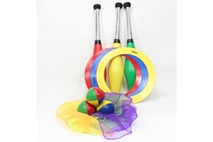Zeekio YoYoSam - Juggling Kit - Learn to Juggle - for Beginners - Juggling Starter Set Durable - Vibrant Colors - Complete Starter Kit - 3 Balls, 3 Scarves, 3 Rings & 3 Clubs