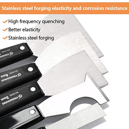 OFNMY- Paint Scraper, 5 in 1Scraper Tool, Putty Knife Set, Drywall Knife, Spackle Knife, Wallpaper Scraper, Painting Tools, Home Repair Tool, Crown Molding Tool, Paint Remover for Wood - Thumbnail 3
