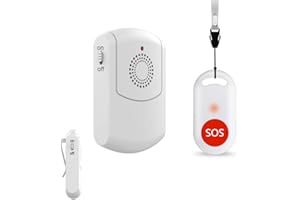 EverNary Caregiver Pager Wireless Call Button System Personal Alert Panic Button for Home Elderly Nurses Calling System with Pager and Emergency Button (1Receiver+1Button)
