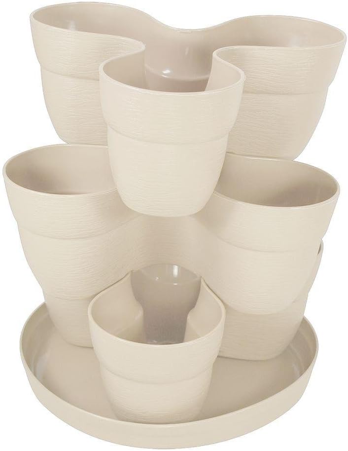Flower Tower, White, Stackable Planter