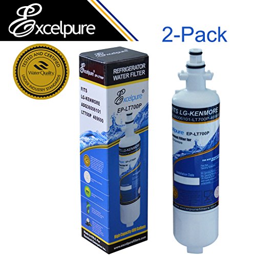 Excelpure Refrigerator Water Filter Replacement Cartridge (2 PACK