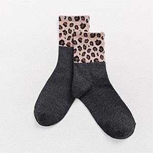 51PI1MJ1 7L. SS300 ZYJ 3 par/Lote Primavera Invierno Mujer Moda Retro Algodón Leopardo Rayas Calcetines Cool Hipster Cozy Chaussette… 51PI1MJ1 7L. SS300